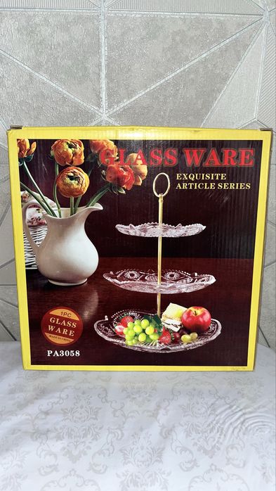 Этажерка посуда стекло
