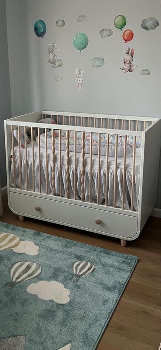 Patut ikea myllra + saltea + protectie + cearsafuri