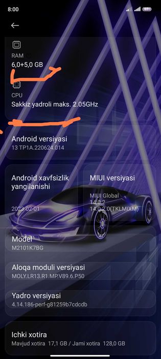 Redmi not 10s 6+5/128 Navoiy