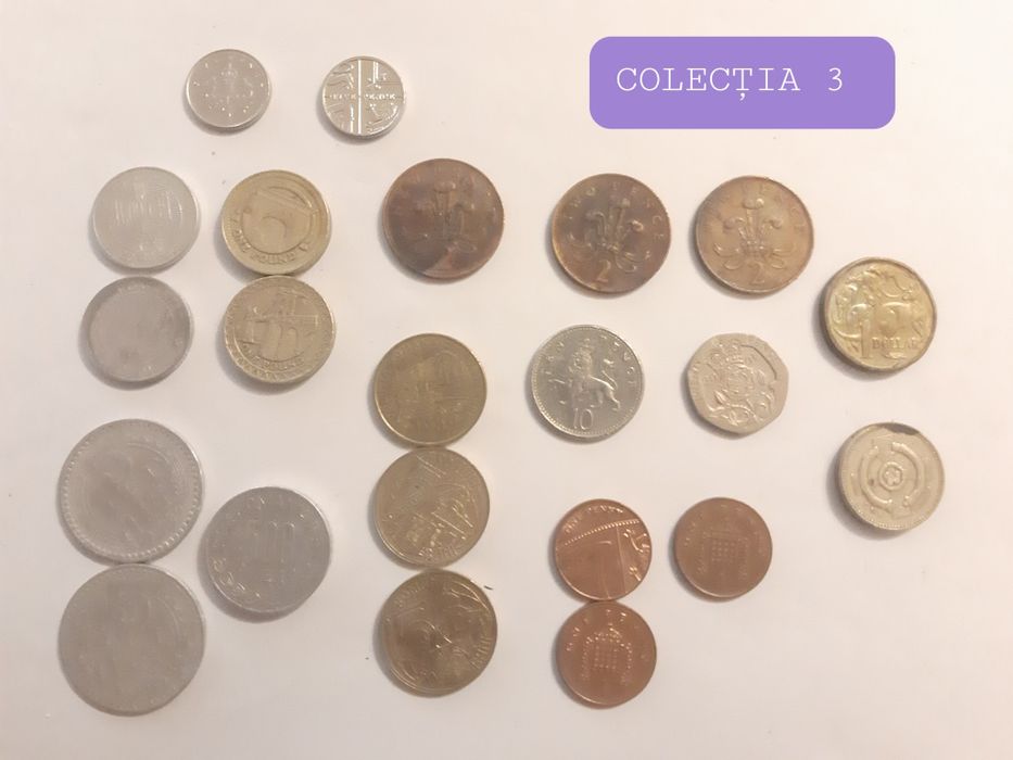 Colecții monede internaționale – Forint, Euro, România, UK – 1000 lei