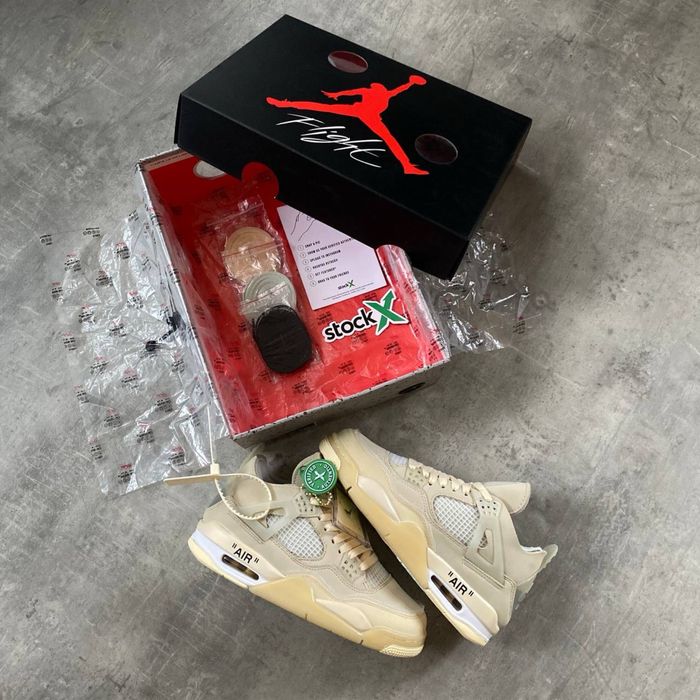 Air Jordan Retro 4 X Off White Sail