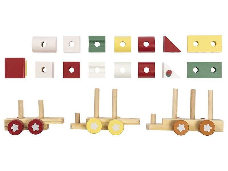 НОВИ Дървен влак с модули 40см  два модела