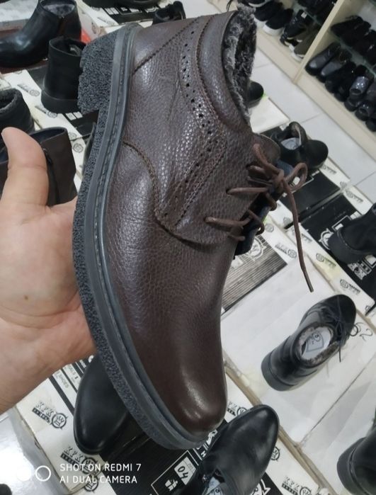 Мужские сапоги утеплённые с мехом из натуральной кожи.