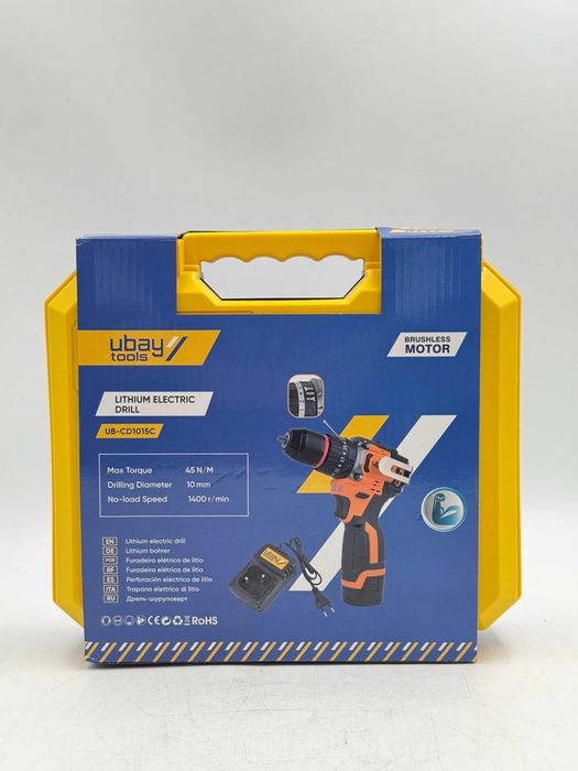 Шуруповерт аккумуляторный UB-CD1015C | 16.8В | 2 АКБ  45 Н·м