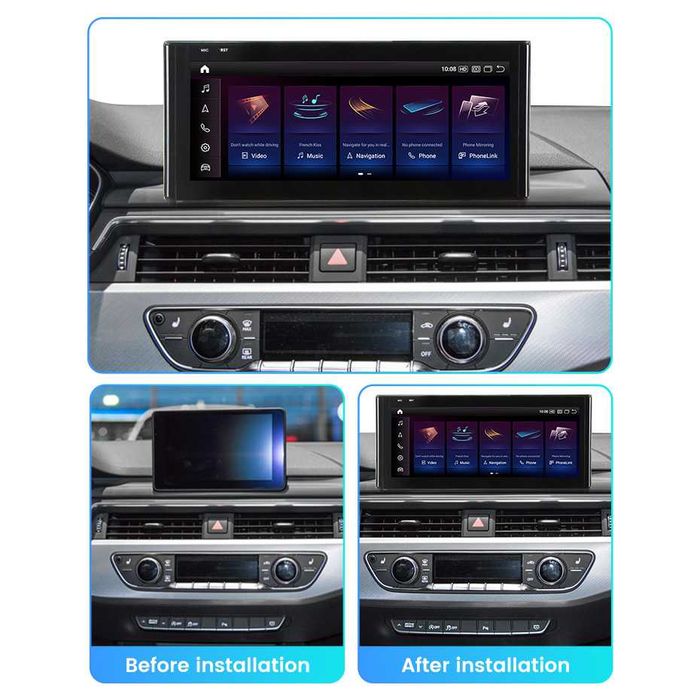 Navigatie Android 14 Audi A4 b9 A5 2015+ Carplay Waze YouTube + CAMERA