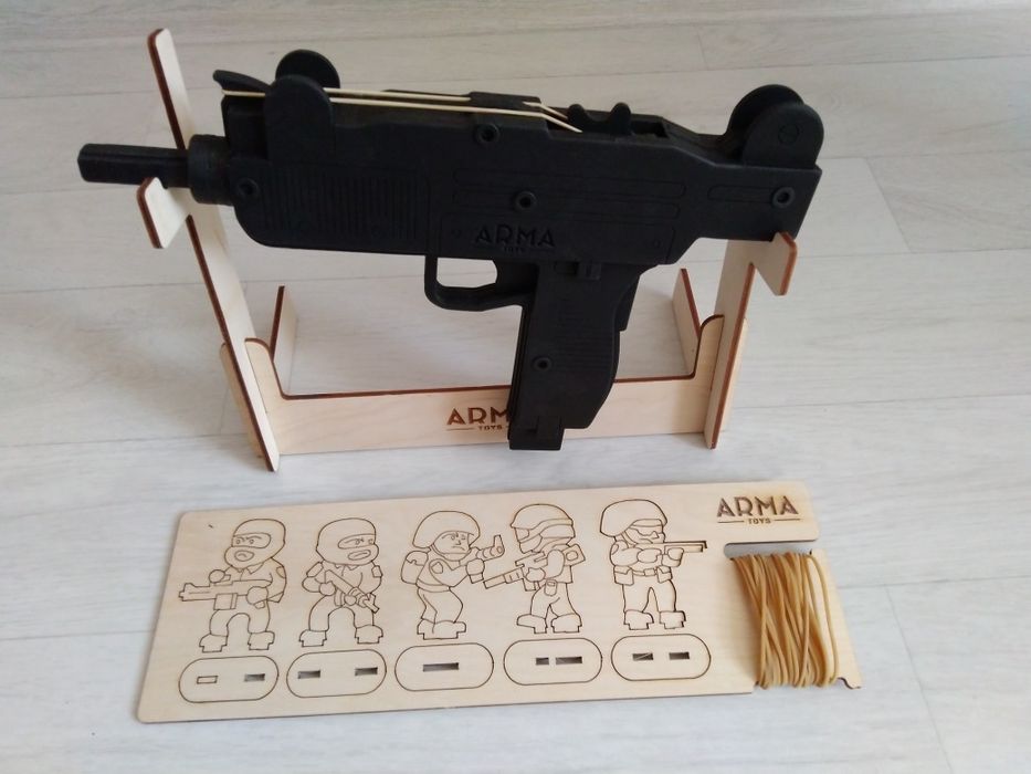 Игрушка автомат-резинкострел из дерева