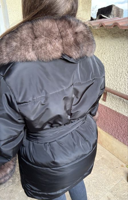 Geaca de fas NOUA cu blana de vulpe