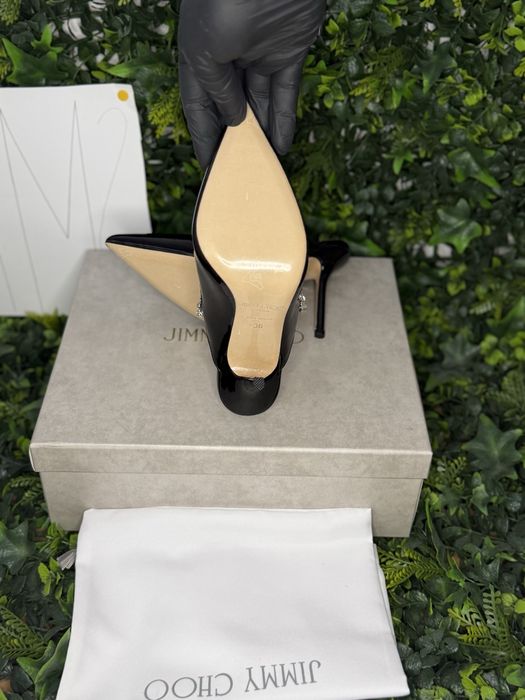 Pantofi/Sandale Jimmy Choo Bing crystal-embellished patent leather pumps
