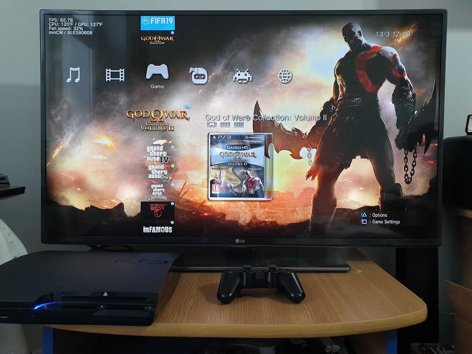 PS3 modat CFW OC 500 GB + 60 jocuri (GTA V, Red Dead, God of War, NFS)