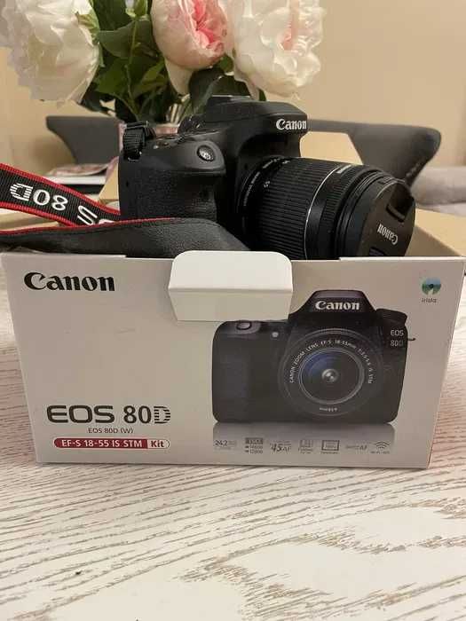 Фотоапарат DSLR Canon EOS 80D, 24.2 MP,Wifi, Черен + Обектив EF-S 18-5
