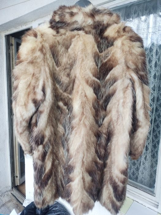 Дамско кожено палто от естествен косъм кожух норка , визон .