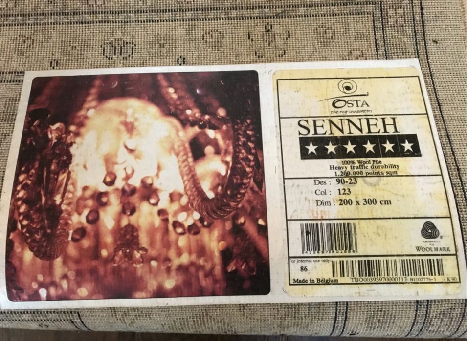 Covor premium OSTA Senneh – 100% lână – Made in Belgium
