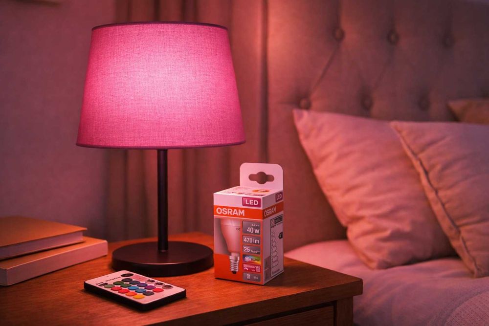 Смарт крушка LED RGB-W OSRAM Star P40, E14, 5.5W (40W), 470 lm, Димируема, Дистанционно, 25 000 часа работа