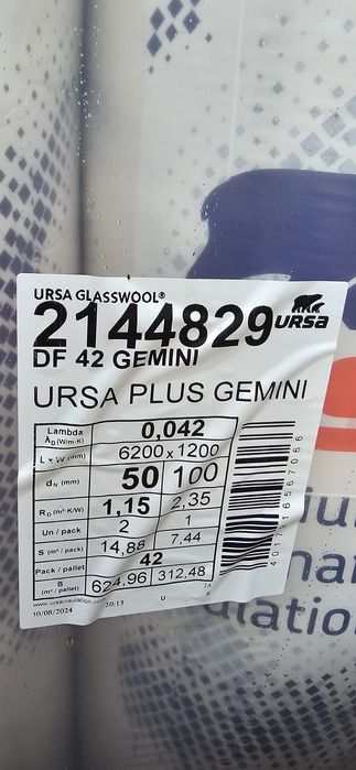 Vata minerala de sticla Ursa Gemini Plus