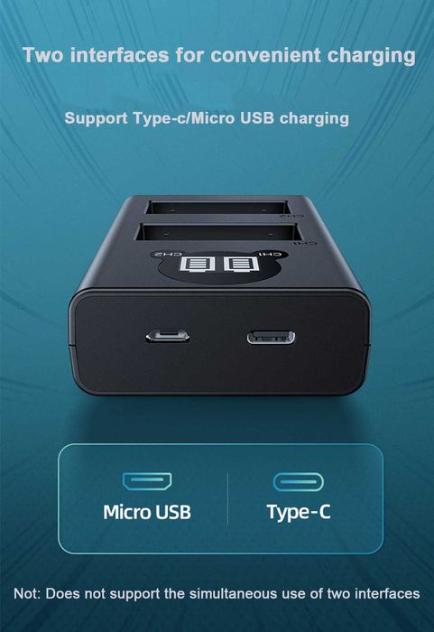 Двойно смарт зарядно BC-W126 за батерии NP-W126 и NP-W126S за Fujifilm