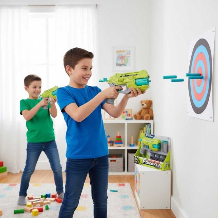 Пистолет с меки куршуми и мишени – забавна играчка за активна игра