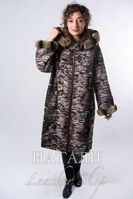 Дамско двустранно кожено манто Дея Brown