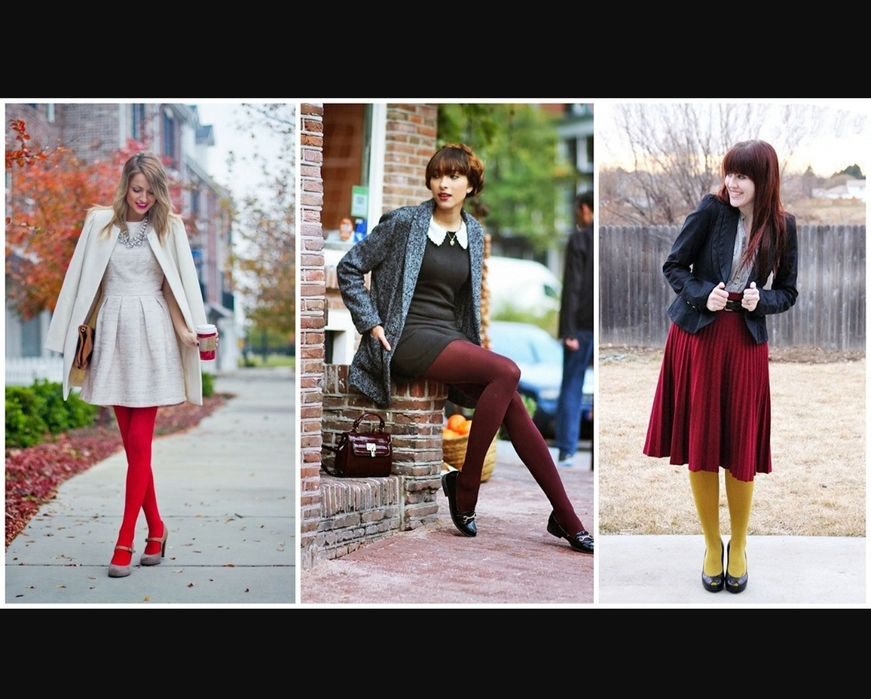 Колготки капроновые плотные ярких цветов