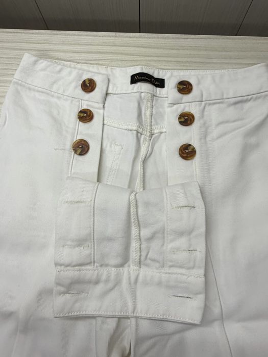 Pantalini denim albi Massimo Dutti marimea 34/XS