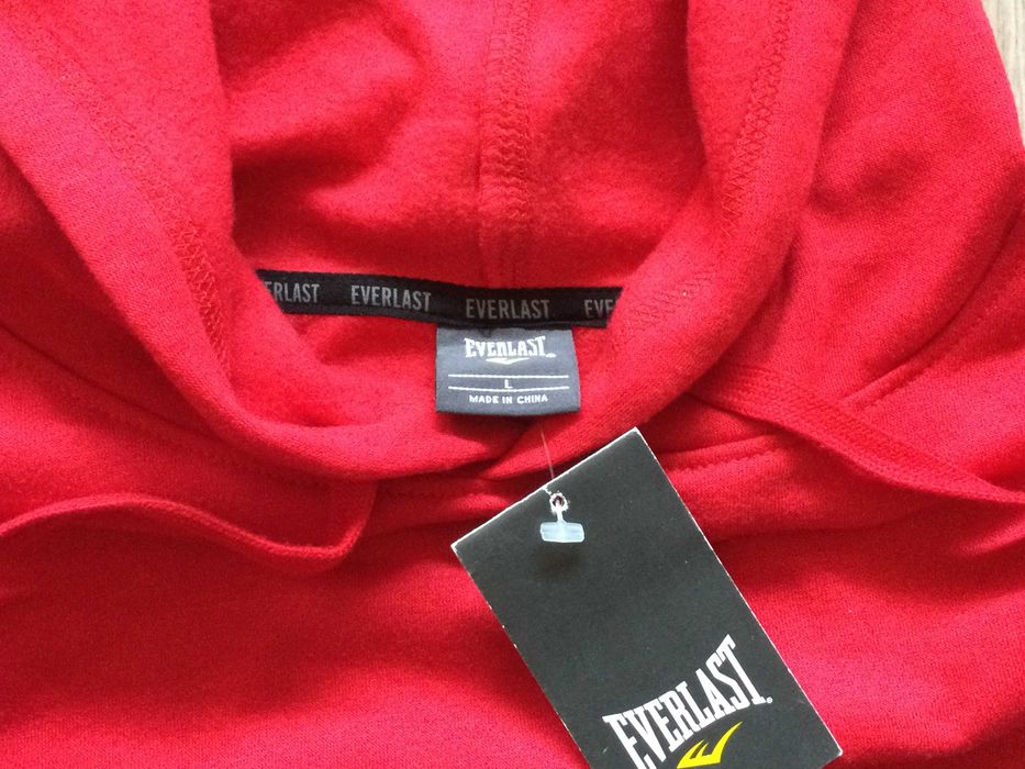 НОВ оригинален червен памучен суичър блуза EVERLAST размер L от САЩ