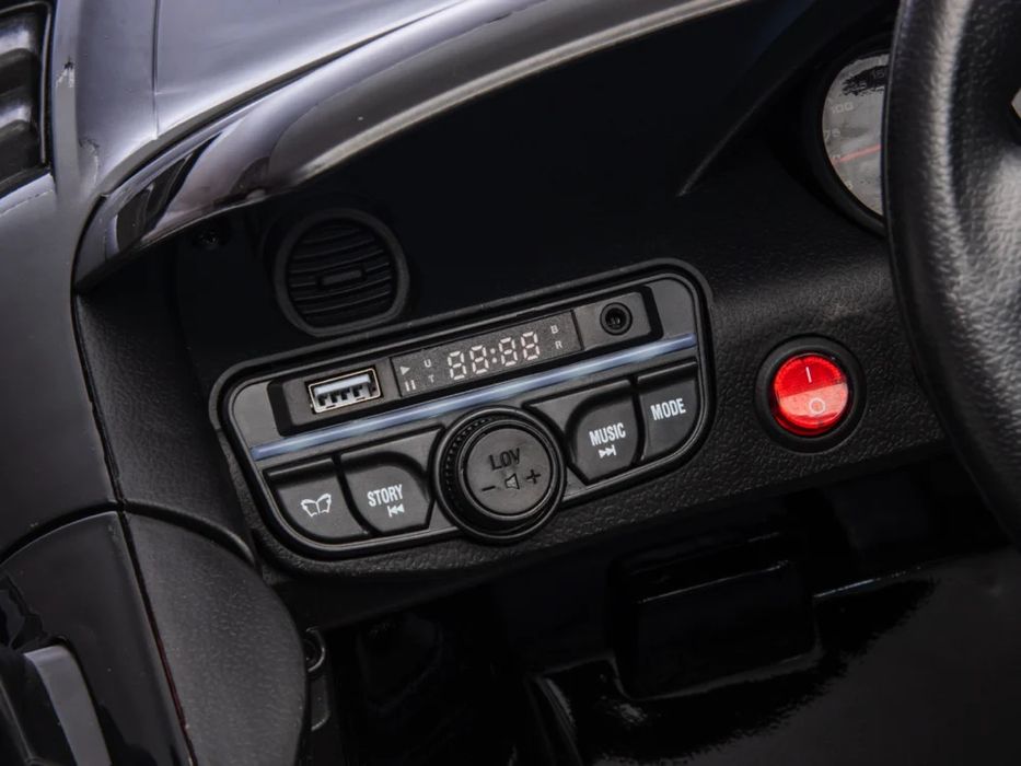 Porsche spyder rs 12v – детска акумулаторна кола, черна, eva гуми