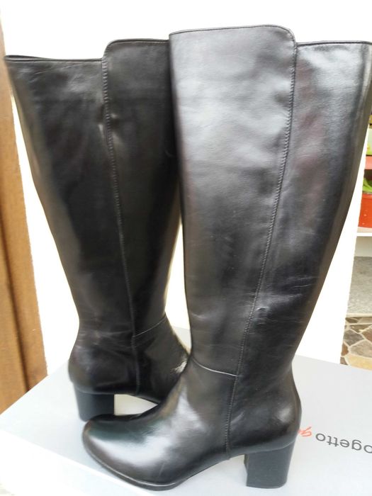 Cizme NOI negre de piele naturala, marimea 37-38