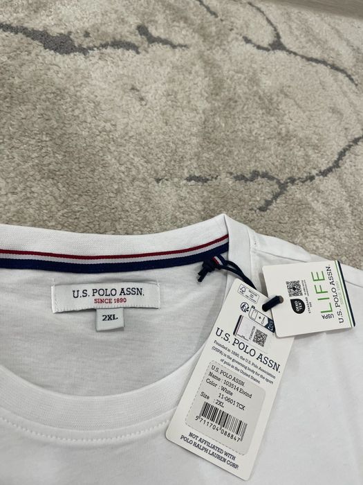 Tricou U S Polo Assn barbati alb 2XL