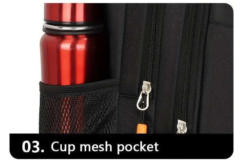 Висококачествена раница с много, 5 отделения 47см височина, Черна