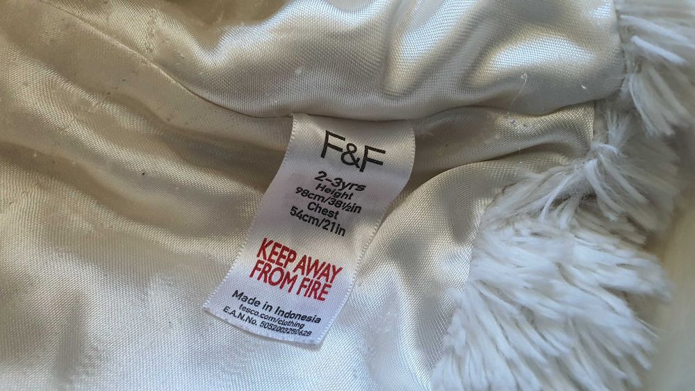 Haina alba blanita fetite 2-3 ani F&F