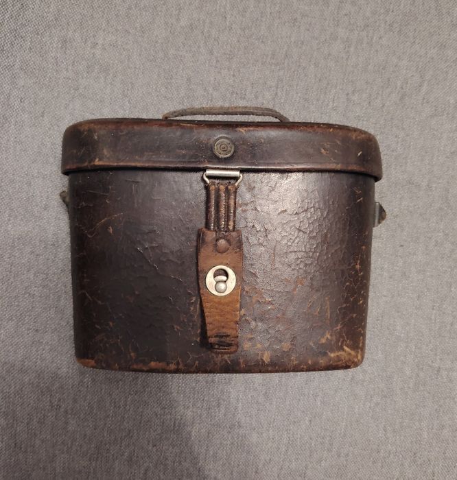 Binoclu militar Carl Zeiss Jena WW1, cu toc original din piele și reticul – de colecție