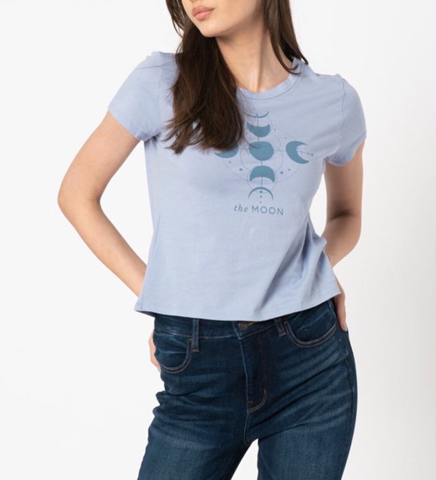 Tricou American Eagle pe albastru cu forma lunii