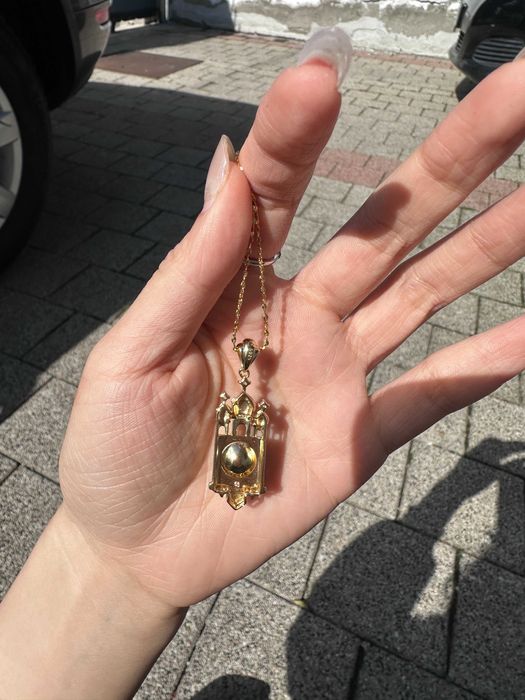 Colier cu perlă neagră Tahitiană, pandantiv vintage + Argint 925