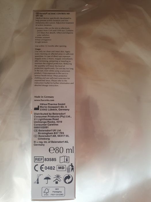 Eucerin SPF 100 Actinic Control