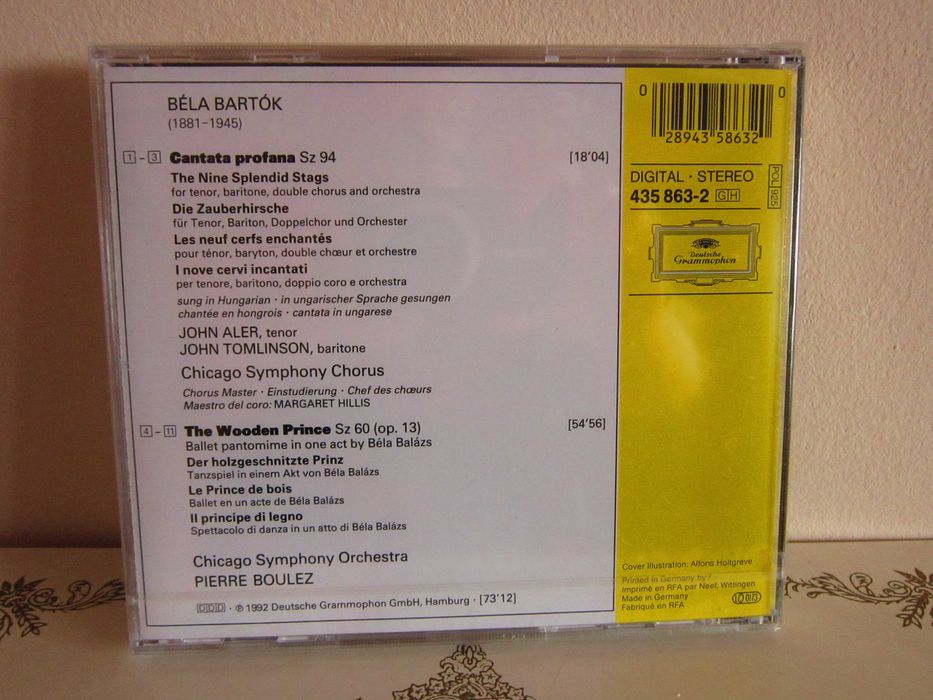 cadou rar Bela Bartok Pierre Boulez made in Germany 1992 cd sigilat