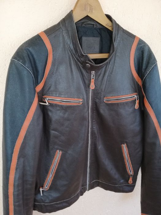 Geaca piele bărbați Biker Paki L