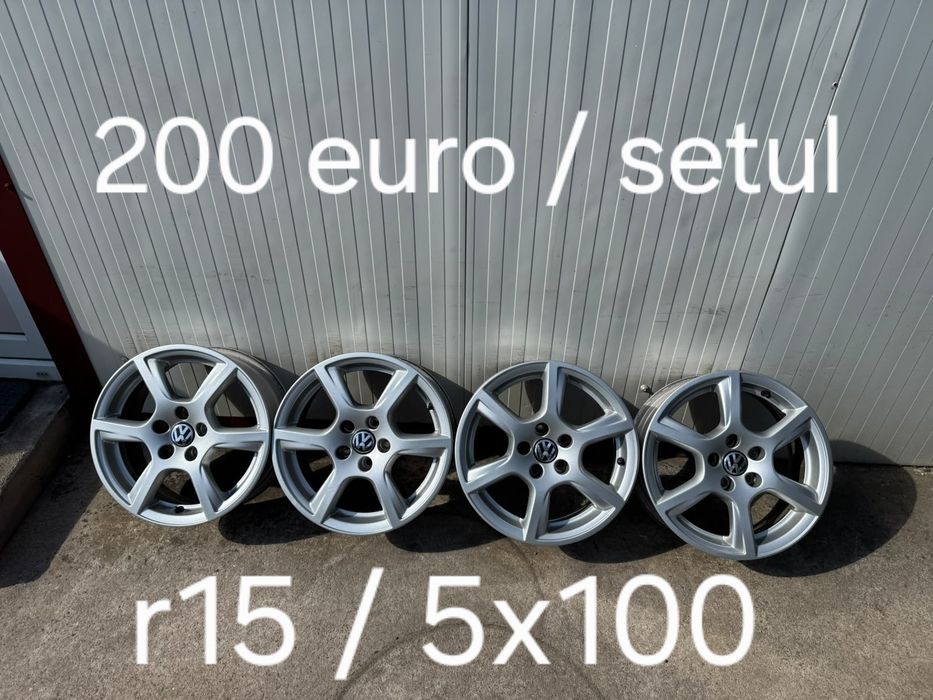 Set jante aluminiu originale r15 / gama Vw Audi Skoda Seat / 5x100