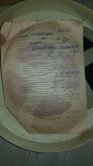 Rola de film "Transportul agabaritic " 1980