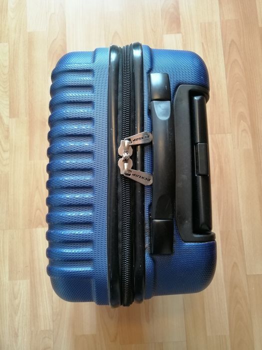 Куфари 3 бр, с 2 колелца:черен от плат, Kathy Von Zeeland, син твърд