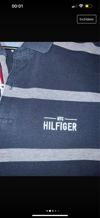 Tricou Tommy Hilfiger bleumarin cu dungi