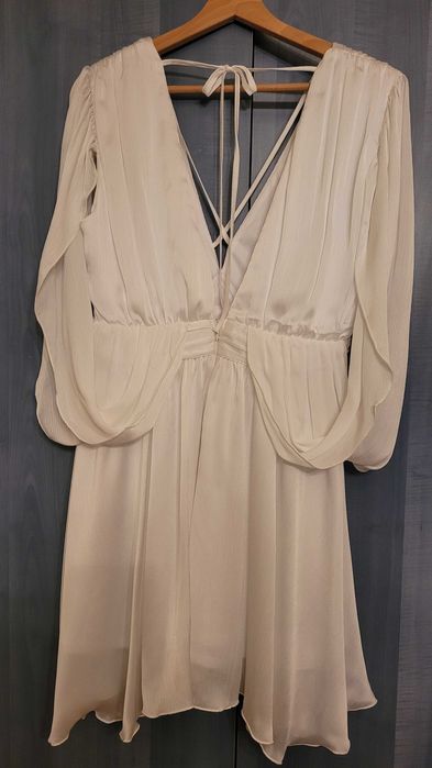 Rochie alba ocazie voal