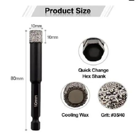 Диамантена боркорона 6 8 10 mm  SHDIATOOL