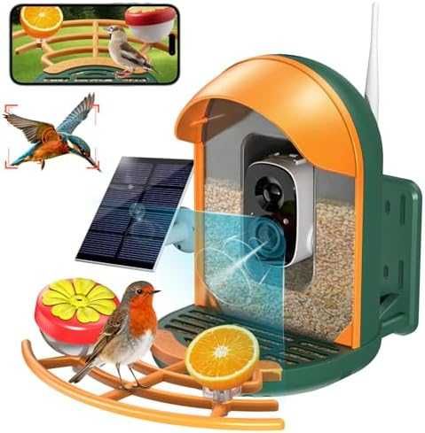 Нова Хранилка с камера за наблюдение на птици 2K, водоустойчива и умна