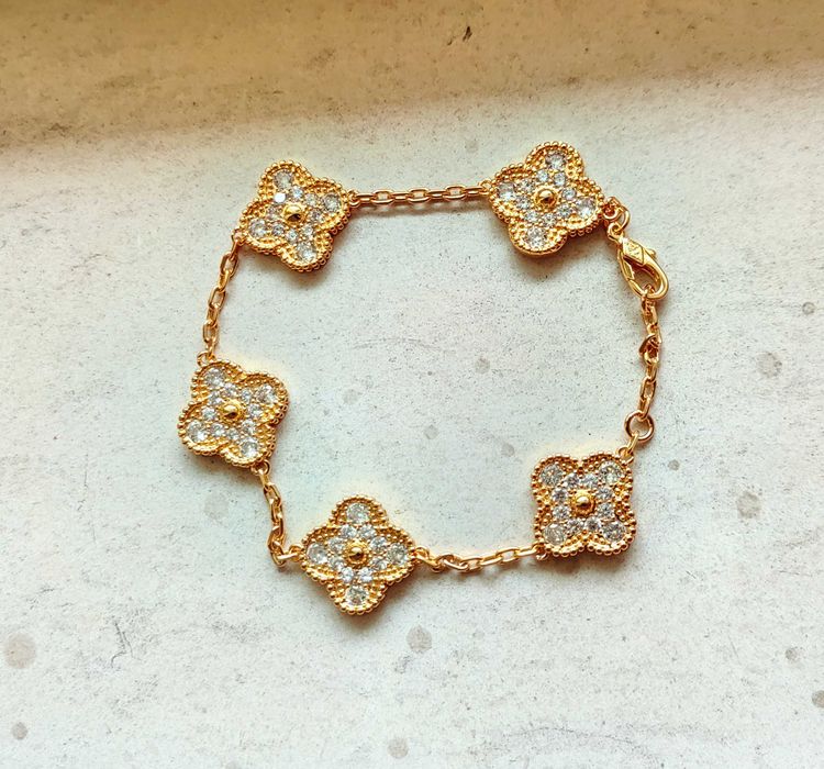 Златна гривна с пет детелини - Van Cleef & Arpels - Vintage Alhambra