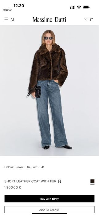 Palton Scurt cu 2 Fete Piele Naturala si Blana naturala 100% Originala