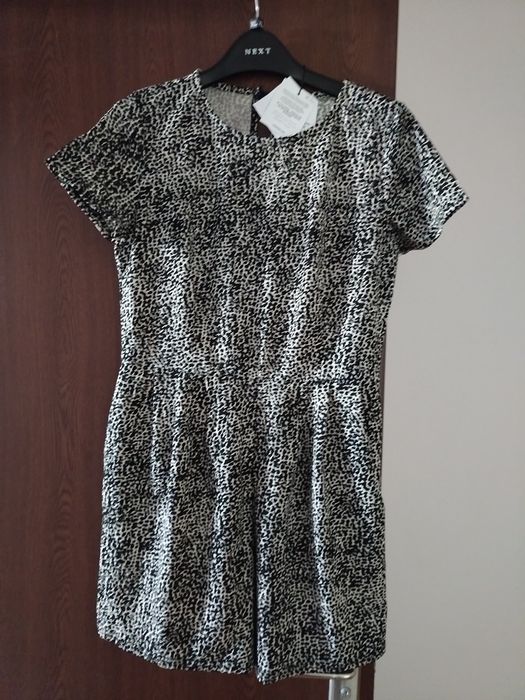 Salopeta animal print cu buzunare