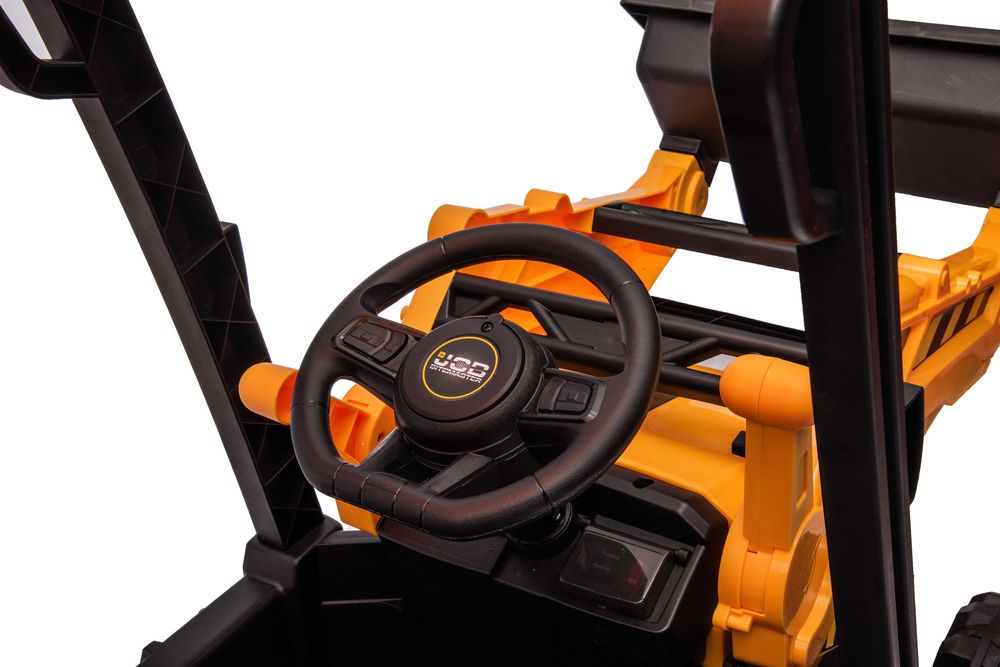 Tractoras electric pt. copii JCB 70W 12V, incarcator si cupa manuala