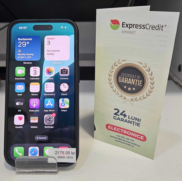 Telefon iPhone 15 Pro (AG32 B28849.1) 2 ANI GARANTIE!