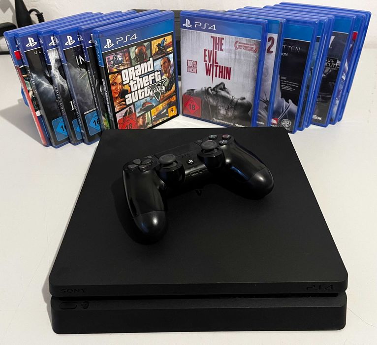PlayStation 4 Slim mit Controller + 14 Jocuri