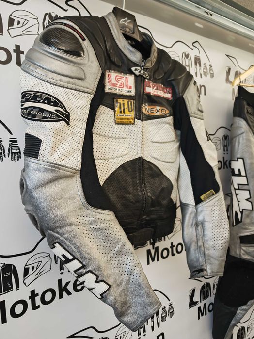 Costum moto piele FLM cu cocoasa marime 52