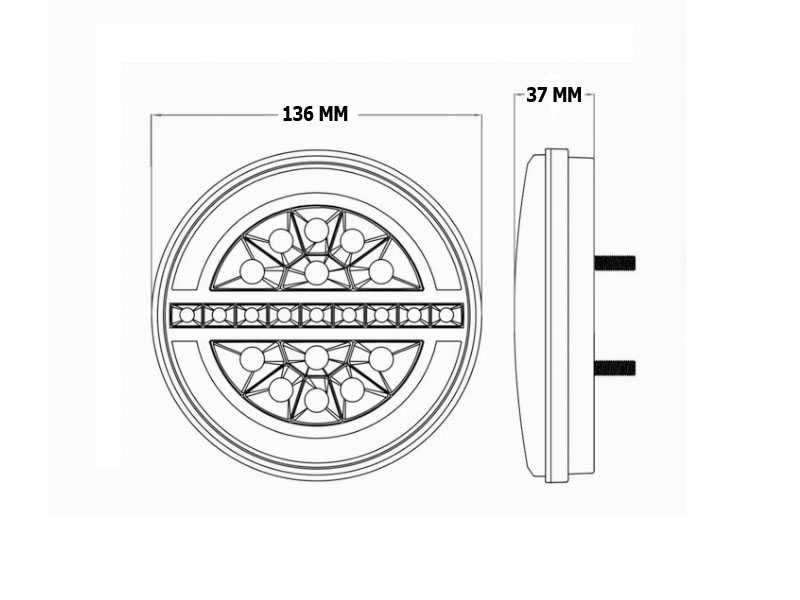 LED стопове хамбургер – комплект 2 броя NEON 4 функции динамичен мигач